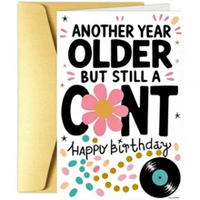 1pc Birthday Card With Printed Pattern And Text "Another Year Older" "Happy Birthday", Suitable As A Birthday Party Greeting Gift - One Size Fits All - View 1