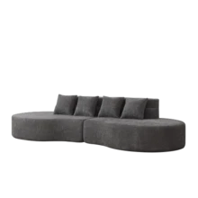 Modular Foam Sofa, Combinable 2-Piece Sofa Without Frame, 100% High-Density Viscoelastic Foam, Removable And Washable Plush Cover, Modern Minimalist Sofa. - Grey - View 8