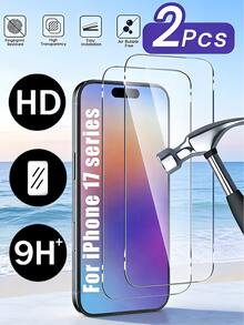 Tempered Glass 2pcs Full Screen Tempered Glass Screen Protector, Compatible With IPhone 17, 17 Pro Max, 17 Pro, 17Ari, 16, 15, 14, 13, 12, 11 Pro Max, XS, X, XR, 6, 7, 8, 16, 15, 14 Plus, 12, 13 Mini And More. Transparent Protective Film, Waterproof, Anti-Fall, Anti-Scratch, Fingerprint Resistant, Essential For Daily Life, Office And Home Use Mother's Day Gift - Clear - View 15