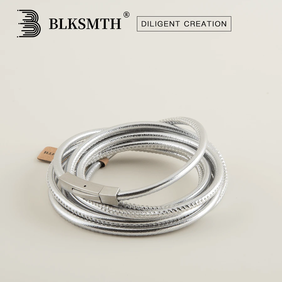 Vòng tay BLKSMTH bằng bạc, kiểu dáng dài, quấn quanh cổ tay, dành cho nữ. - Bạc - Xem 1