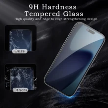 CSDZ Bộ 3 miếng dán màn hình cường lực chống nhìn trộm, bảo vệ cạnh, chống trầy xước, chống bám vân tay, tương thích với iPhone X/XR/11/12/13/14/15/16/16e/17/17Air/17e/17pro/17pro Max - Nhiều màu - Xem 5