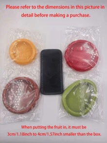 4件套密封食品保鲜盒套装 - 包括冰箱蔬果保鲜盒、牛油果保鲜盒、番茄保鲜盒和水果盒 - 可重复使用的厨房配件，保持水果和蔬菜新鲜，防锈容器 - 彩色 - 查看 4