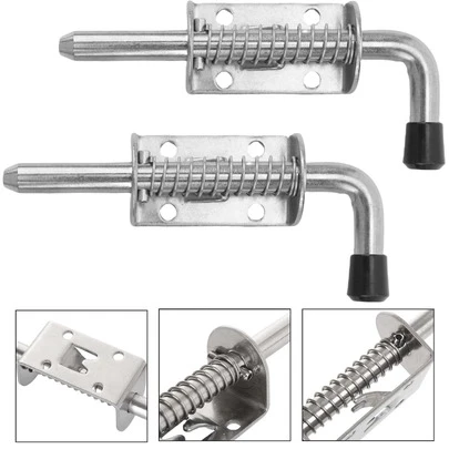2pcs Pestillo De Resorte 304 De Acero Inoxidable 128mm Con Pasador Para Cobertizo Ara Remolque, Cobertizo, Furgoneta, Contenedor, Muebles, Armarios De Almacenamiento