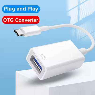 1-2 Piezas Lector de tarjetas y cargador 2 en 1 OTG, Plug & Play, Carga estable sin ventanas emergentes, Transferencia de alta velocidad sin retraso, Carga Type-C a IOS y lector de tarjetas, Compatible con iPhone 17/17Pro/16Pro/16/15/15Pro, Series + Air Tablets, Adaptador multifuncional USB-C