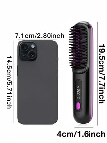 Portable Wireless Hair Straightener Brush, Fast Heating, Constant Temperature Anti-Scald Design, 3 Temperature Settings, Smart LED Display, USB Charging, Compact & Lightweight, Suitable For Home Use & Travel, Ideal Gift For Women, Professional Styling Tool, Straightening & Curling - Multicolor - View 11