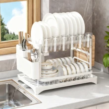 Giá đựng chén đĩa có thể tháo rời và dễ vệ sinh, kèm giá để cốc, giá đựng dao nĩa và giá để thớt, phù hợp cho gia đình từ 2-6 người. - Nhiều màu - Xem 4