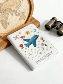 Multi-Color Airplane & Flower Pattern Travel Passport Holder, Foldable Portable Multi-Function Storage Design, Waterproof & Dustproof, Ideal Customized Gift For Air Travel, Commuting, Group Tours, Family Outings, Friends Gatherings And More - Multicolor - View 9