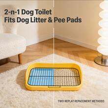 1个高边防溅防踩踏宠物狗厕所，室内训练小型/中型犬便盆，易于清洁，保持家居整洁 - 查看 4