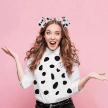 1 buc bandă de păr pentru femei cu urechi de câine cu budincă de desene animate, accesorii de păr drăguțe pentru urechi de câine, bandă de păr pentru urechi de câine cu pete de pluș pentru fete, bandă de păr Kawaii cu pete de câine pentru cosplay, cerc de păr - A - Vizualizare 5