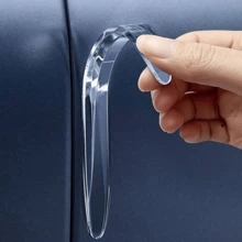 4条软橡胶汽车保险杠贴条，防刮自粘保险杠贴纸，车门保险杠硅胶贴条，耐热，通用黑色 - 黑色 - 查看 8
