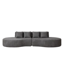 Modular Foam Sofa, Combinable 2-Piece Sofa Without Frame, 100% High-Density Viscoelastic Foam, Removable And Washable Plush Cover, Modern Minimalist Sofa. - Grey - View 9