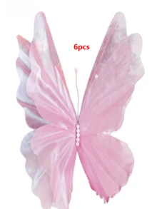 1/3 Pcs Artificial Flower Butterflies, Artificial Wedding Butterfly Decor, 3D Butterfly Wall Decor, Silk Artificial Butterflies, Wedding Decoration, Wedding Venue Decoration, Outdoor Garden Decoration, Shop Window Birthday Theme Party, Summer Decoration, Home Living Room Decoration, Garland Decoration, Large Flower Decoration, Table Centerpiece Decoration, Courtyard Balcony Decoration, Wall Decoration, Gift. - Multicolor - View 13