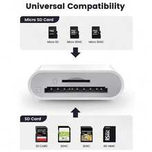 1 pièce Lecteur de carte 2-en-1 de type C à transfert stable et haute vitesse, adaptateur OTG portable en forme de T, prend en charge SD/TF/SDHC/SDXC/Micro SD, plug and play, compatible avec PC, ordinateur portable, téléphones Android, appareils photo, transfert de données quotidien - Blanc - Voir 3