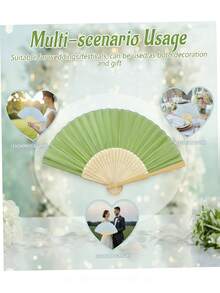 婚礼/派对装饰礼品套装 - 蝴蝶结流苏折叠扇和网袋，适用于新娘送礼会、伴娘拍照道具、生日派对礼物、夏季活动、教堂婚礼、家居装饰、DIY礼物、情人节、复活节 - 多色 - 查看 4