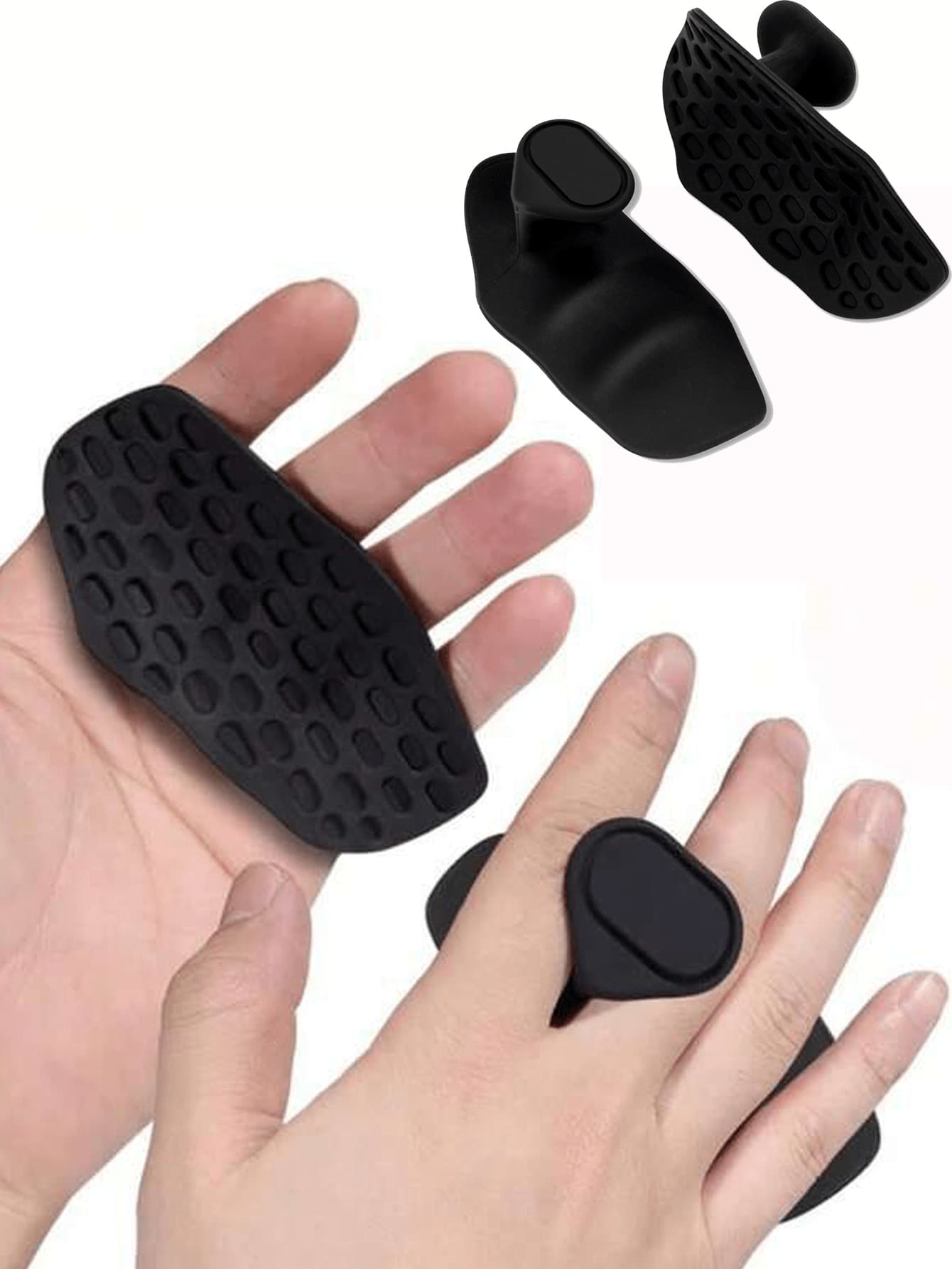 1 Pair Palm Grip Strength Enhancing Hand Guards - Suitable For Gymnastics, Weightlifting And Fitness Training; Suitable For Deadlifts, Pull-Ups And Barbell Training; Non-Slip Rubber Fitness Hand Guards - Sweat-Resistant Design - Multicolor - View 1