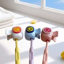 3pcs Dopamine Color Smiling Face Toothbrush Holder - Essential For Home And Travel, Dust-Proof Portable Toothbrush Protector - 3 Nordic Color Combinations - Multicolor - View 6