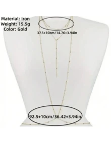 1 pieza Cadena dorada para el Body, joyería de moda para el Body, adecuada para fiestas y vacaciones - Dorado - Ver 7