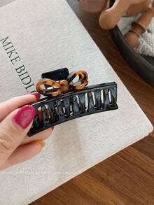 1pc New Leopard Print Bow Hair Clip, Retro Fashion Bun Claw Clip Hair Accessory - Multicolor - View 2