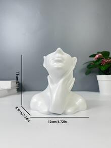 1件金色触感颈部极简人体雕塑花瓶，现代创意树脂材质装饰，家居装饰花瓶，适用于客厅、厨房、卧室、玄关柜、家居装饰、花瓶、摆件、桌面装饰（产品已上传标准尺寸图片，请注意尺寸） - 彩色 - 查看 12