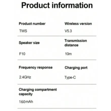 TWS Bluetooth Kopfhörer, kabellose Kopfhörer, HiFi Stereo Headset, Geräuschunterdrückung, Sport Ohrhörer mit Mikrofon für Telefon - Übersicht 3