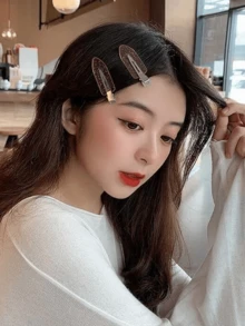 8pcs/Set Non-Deformed Non-Crease Hair Clips, Random Color Hair Clips, Hair Accessories For Students And Women - Pink - View 4