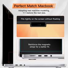Protescreen 1Pack Privacy Screen For Apple Mac Pro 14"/16" (2021-2026) & Air 15" (2023-2026) Removable Anti-Glare Blue Light Filter With Camera Cover, Anti-Spy Laptop Screen Protector For Apple Laptop - View 8