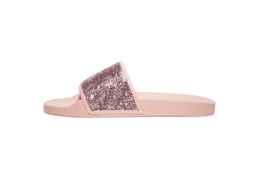 Stuart Weitzman Women's Sequin Patchwork Flat Slide Sandals, Fashionable For Daily Wear - Peach Pink - View 1