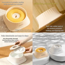 1500毫升大容量防溅宠物漂浮水碗，防溢漏，可拆卸易清洗，适用于狗/猫饮水碗 - 1500ml - 查看 5