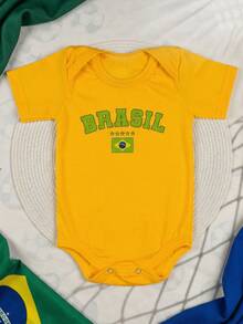 Pure & Posh Baby Brazilian Baby Bodysuit For Boys And Girls In Premium Cotton - 黃色 - 查看 7