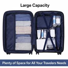Expandable ABS Hard Shell Luggage Set With Spinner Wheels, Lightweight Travel Suitcase With Built-In Lock, Durable Carry On For Travel - Màu tím hoa cà - Xem 4