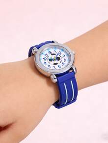 Reloj de cuarzo con diseño de fútbol 3D, lindo para niños, estudiantes de escuela primaria, niños y niñas - Azul - Ver 8