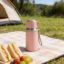 600毫升/20.2盎司不锈钢真空保温水瓶，户外运动款，高档碗状瓶盖，便携大容量水瓶，适合作为毕业礼物、单身派对礼物、伴娘礼物。 - 粉色 - 查看 10