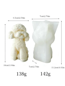 3D硅胶狗狗模具，金毛寻回犬、拉布拉多犬、贵宾犬、泰迪熊造型蜡烛、蜡、石膏DIY模具 - 小狗系列-矽膠模具 - 查看 6