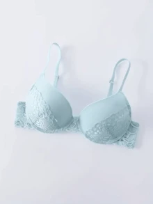 3件套女士优雅蕾丝无钢圈加厚文胸 - 彩色 - 查看 3