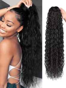 24英寸波浪马尾辫，弹性抽绳方便面卷蓬松合成抽绳网袋马尾辫卷发 - 彩色 - 查看 11