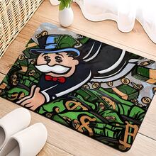 1件橙色美元符号不对称创意地毯，时尚家居装饰地毯，招财地毯，酷炫创意地毯，多功能百搭创意家居地毯，适用于客厅、卧室、玄关、厨房、浴室、游戏室、书房 - 彩色 - 查看 8