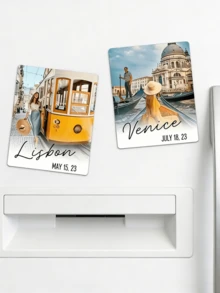 Customized Photo Magnetic Sticker With Logo And Text Design, Personalized Magnetic Sticker, High-Quality Photo Souvenir, Warm Gift For Mother Or Wife, Household Daily Essential, Must-Have For Kitchen And Refrigerator Decor - Multicolor - View 2