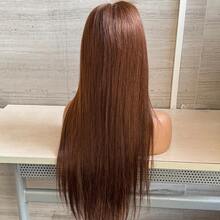 Bone Straight Chocolate Hair Wigs 13x4 Hd Transparent Lace Frontal Human Hair Wigs 180% #4 Straight Human Hair Wigs - S4 - View 6