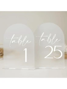 5 Inch X 7 Inch Acrylic Arch Table Number Holder, Wedding Reception Party Anniversary Event Table Number Display - View 5