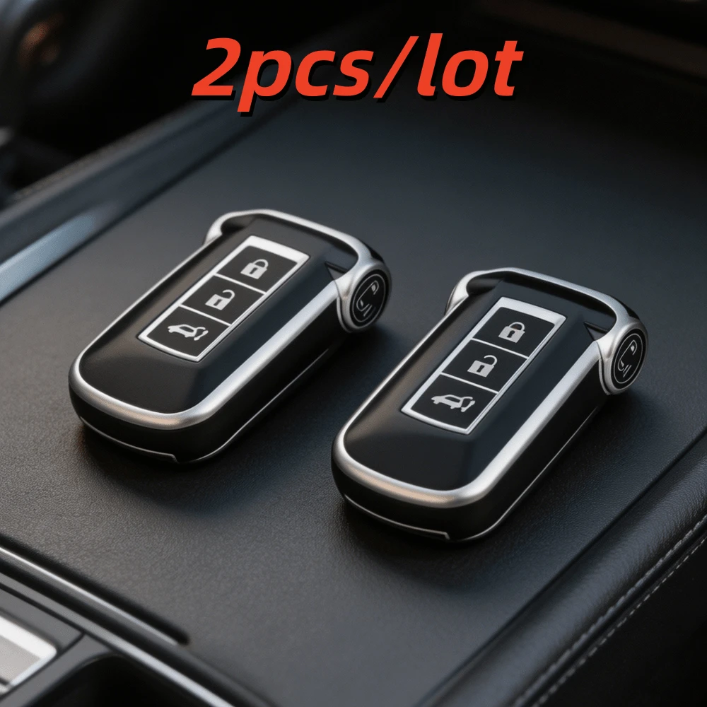2个/套 D5 软 TPU 汽车钥匙套,适用于 Outlander 2014 Pajero,仅适用于图片中所示的汽车钥匙。 - 彩色 - 查看 1