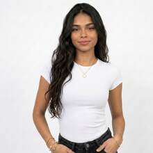 Set Of 3 Basic Ribbed Knit Blouses For Women, Babylook Premium Casual Everyday Wear - Pink + Black + White - View 6