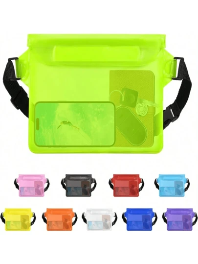 1pc Waterproof Waist Bag - Outdoor Waterproof Storage Pouch, Swimming Bag, EVA Material Swimming Waist Pack. With Triple Seal, Touch Screen Applicable Design. Unisex; Suitable For Outdoor Activities, Swimming, Rafting, Diving, Etc.