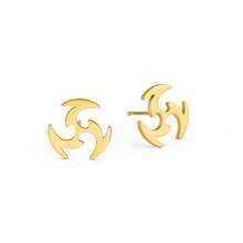 Khuyên tai nữ bằng thép không gỉ thời trang, kiểu dáng xoáy nước, thiết kế rỗng, phù hợp để đeo hàng ngày. - GED462 - Xem 4