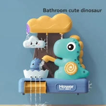 EKU Dinosaur Bath Toys For Kids Toddlers Age 18months+ Interactive Floating Sea Animal Dice Mold Free Fishing Game Water Play Bath Time Bathtub Storage Bag Girl Boy Baby Infant - 藍色 - 查看 2