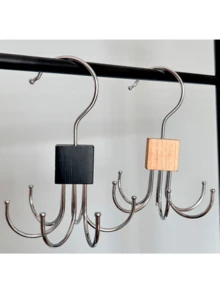 6件套旋转式腰带挂架，360°旋转衣柜收纳架，适用于腰带、胸罩、吊带背心、领带、围巾、钱包，黑色衣架挂钩 - 多色 - 查看 2