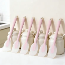 450°F 耐热硅胶刮刀套装，8 英寸迷你小铲，不粘涂层 - 柔韧刮刀，适用于精准烘焙、裱花、罐装刮取 - 可用洗碗机清洗（粉色/薄荷色，2/4 件装） - 粉色 - 查看 2