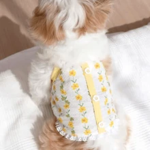 1pc Pet Floral Breathable Dress, Spring/Cat Clothes For Poodle, Maltese, Schnauzer - Multicolor - View 16