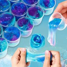 HOOLYUK 24PCS Blue Putty Slime, Party Favor For Kids Girls & Boys, Adults, Non Sticky, Stress & Anxiety Relief, Wet, Super Soft Sludge Toy,Easter Basket Stuffers - Multicolor - View 3