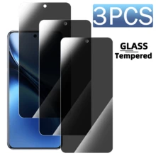 3片装防偷窥钢化玻璃屏幕保护膜，适用于多款手机，防偷窥保护，钢化玻璃材质，触感顺滑，超薄，精准贴合，易于安装无气泡，超清晰贴合手机配件 - 黑色 - 查看 23