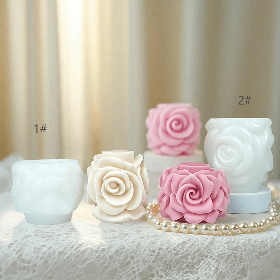 新款欧式特大号硅胶蜡烛模具，烘焙蛋糕慕斯模具 - 花柱 - 查看 1